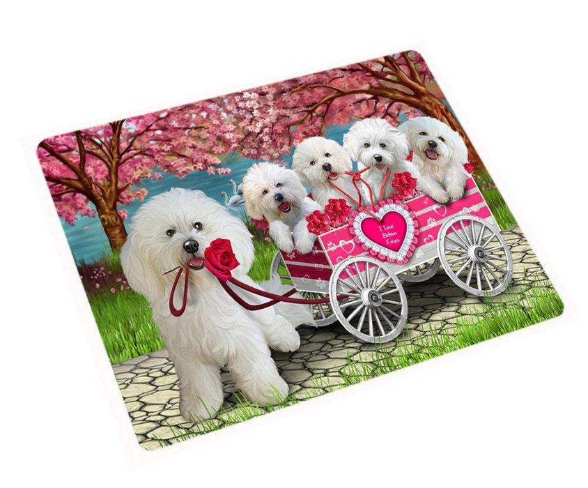 I Love Bichon Frise Dogs in a Cart Magnet