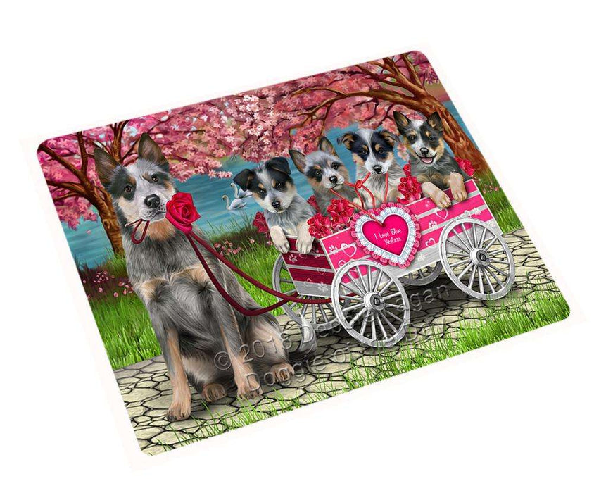 I Love Blue Heelers Dog Cat In A Cart Magnet Mini (3.5" x 2") MAG59352