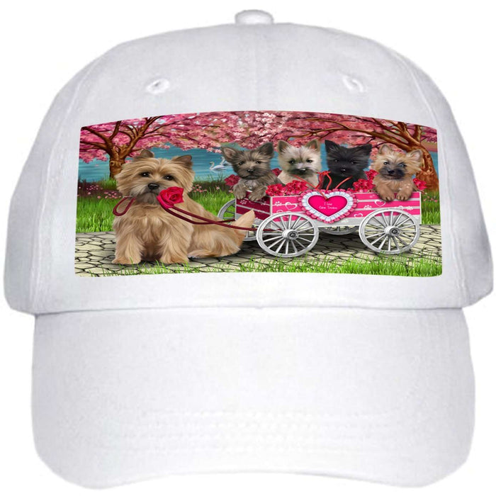 I Love Cairn Terrier Dogs in a Cart Ball Hat Cap