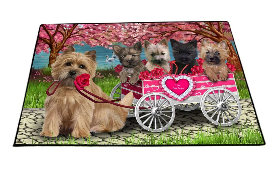 I Love Cairn Terrier Dogs in a Cart Indoor/Outdoor Floormat