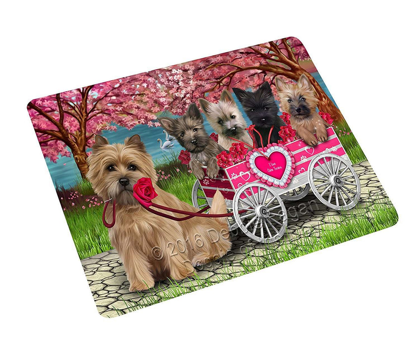 I Love Cairn Terrier Dogs in a Cart Large Refrigerator / Dishwasher Magnet (12" x 24")
