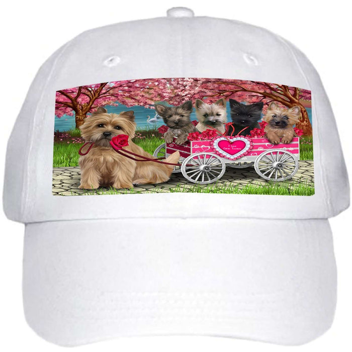 I Love Cairn Terriers Dog in a Cart Ball Hat Cap HAT49452