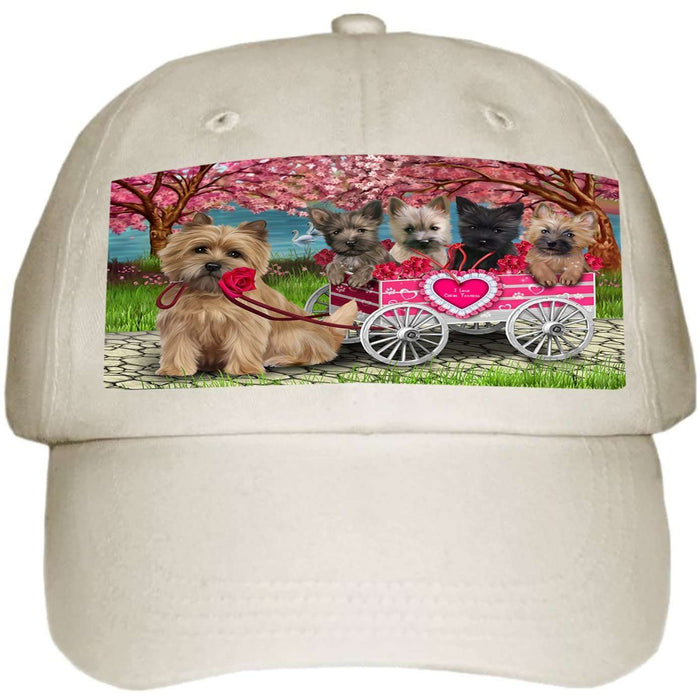 I Love Cairn Terriers Dog in a Cart Ball Hat Cap HAT49452