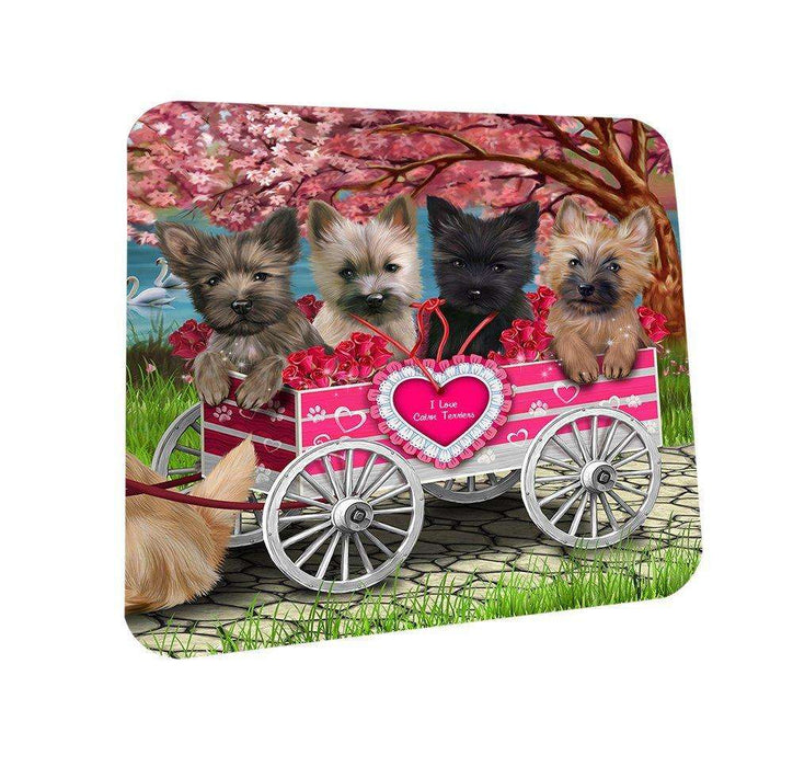 I Love Cairn Terriers Dog in a Cart Coasters Set of 4 CST48532
