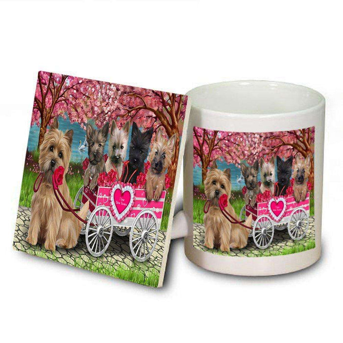 I Love Cairn Terriers Dog in a Cart Mug and Coaster Set MUC48565