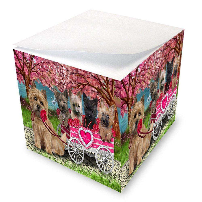 I Love Cairn Terriers Dog in a Cart Note Cube NOC48573