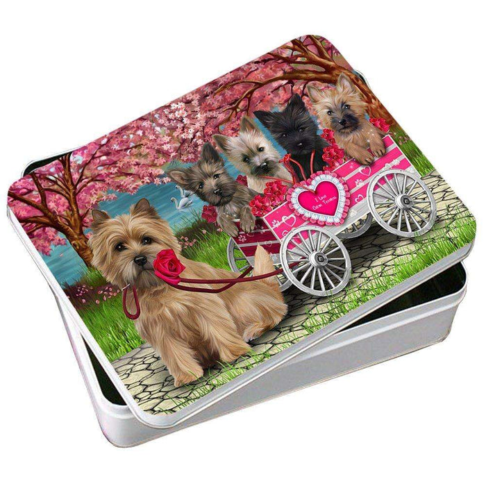 I Love Cairn Terriers Dog in a Cart Photo Storage Tin PITN48573