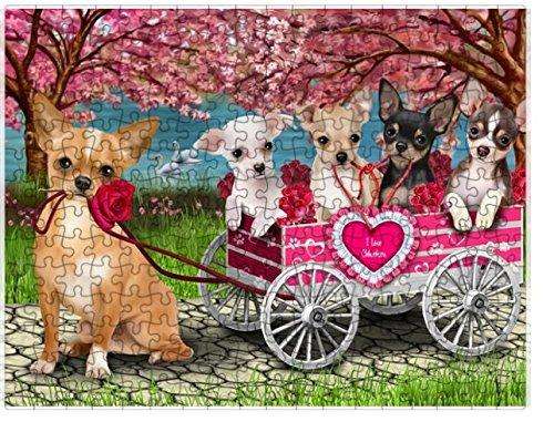 I Love Chihuahua Dogs in a Cart Puzzle with Photo Tin (300 pc.)