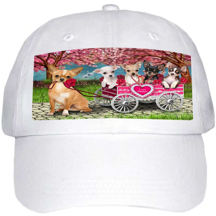 I Love Chihuahuas Dog in a Cart Ball Hat Cap HAT49458