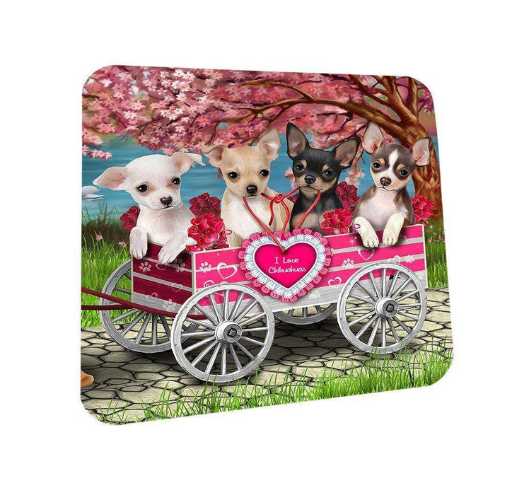I Love Chihuahuas Dog in a Cart Coasters Set of 4 CST48534