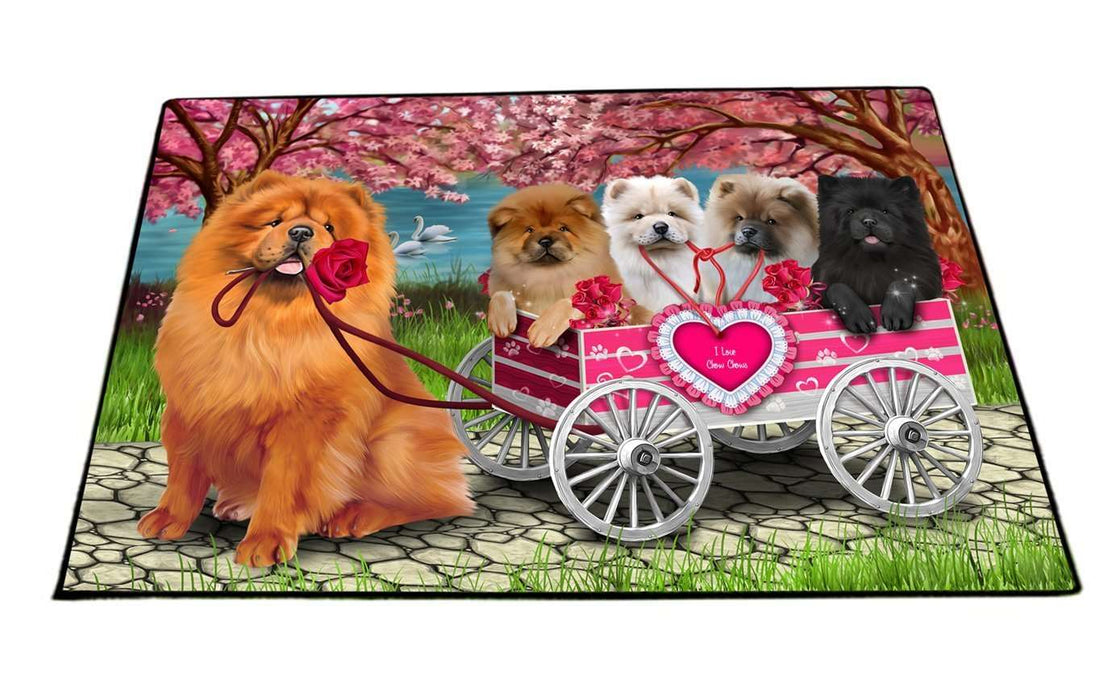 I Love Chow Chow Dogs in a Cart Indoor/Outdoor Floormat