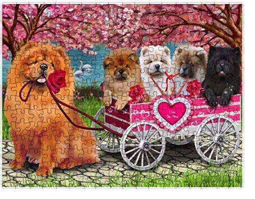I Love Chow Chow Dogs in a Cart Puzzle with Photo Tin (300 pc.)