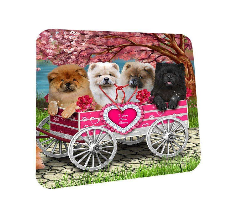 I Love Chow Chows Dog in a Cart Coasters Set of 4 CST48535