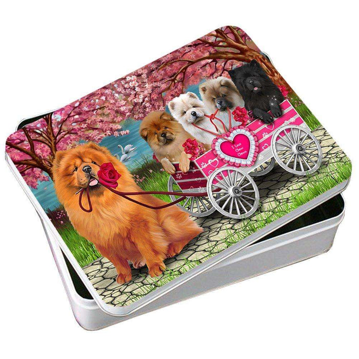 I Love Chow Chows Dog in a Cart Photo Storage Tin PITN48576