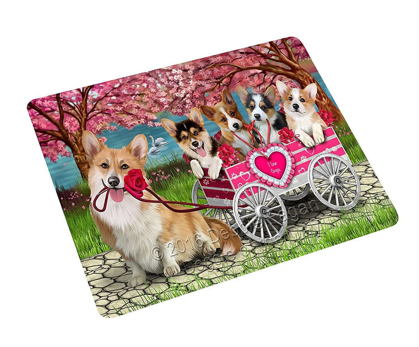 I Love Corgi Dogs In A Cart Magnet Mini (3.5" x 2")