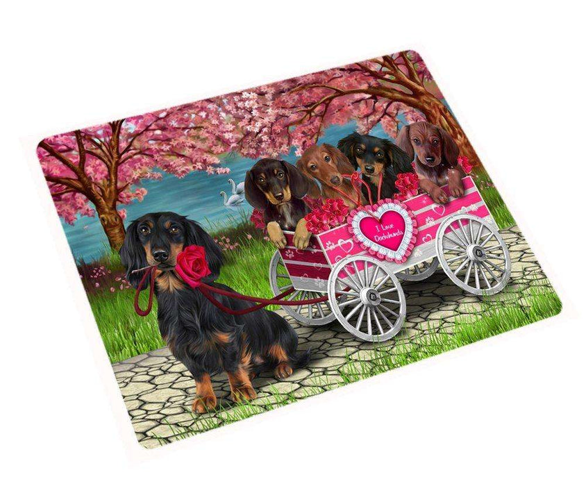 I Love Dachshund Dogs in a Cart Magnet