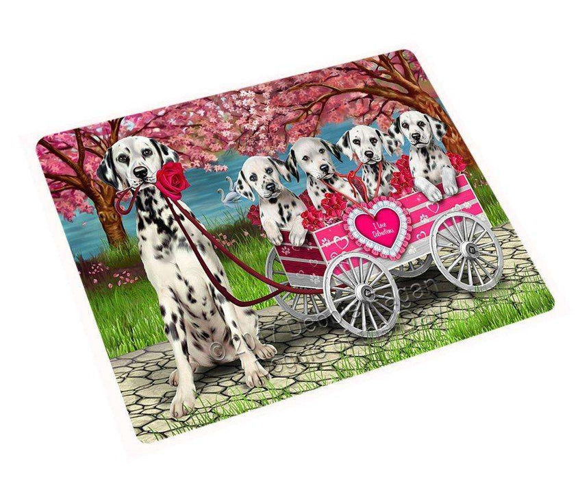 I Love Dalmatians Dog In A Cart Magnet Mini (3.5" x 2") MAG8432