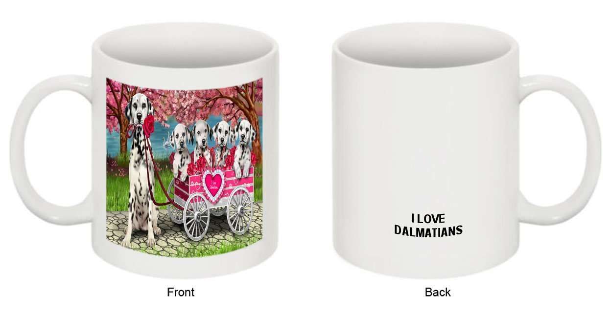 I Love Dalmatians Dog in a Cart Mug MUG48139