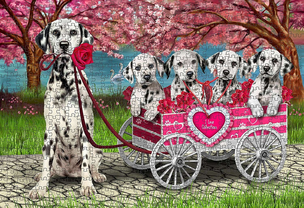 I Love Dalmatians Dog in a Cart Puzzle with Photo Tin PUZL48270