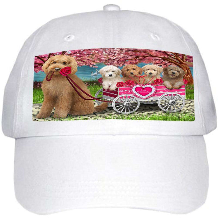 I Love Goldendoodles Dog Cat in a Cart Ball Hat Cap HAT58839