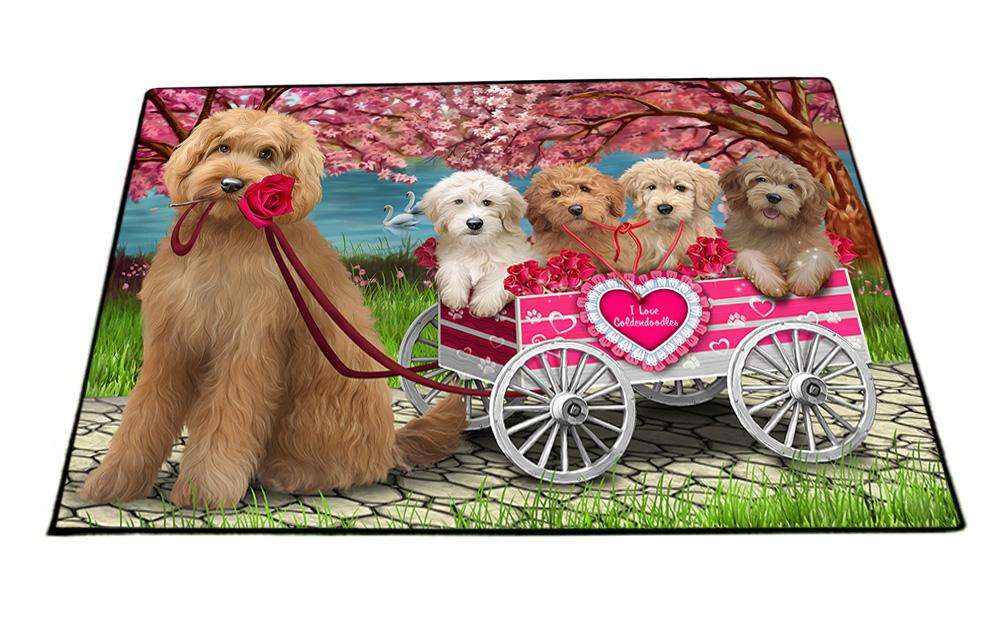 I Love Goldendoodles Dog Cat in a Cart Floormat FLMS51237