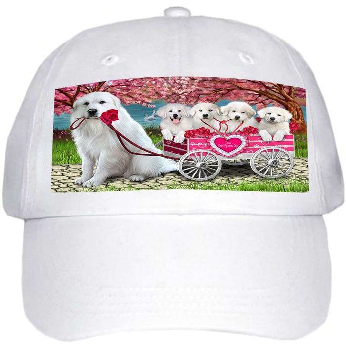 I Love Great Pyrenees Dogs in a Cart Ball Hat Cap HAT48153