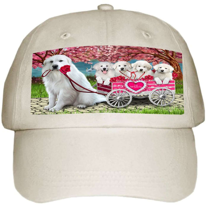 I Love Great Pyrenees Dogs in a Cart Ball Hat Cap HAT48153