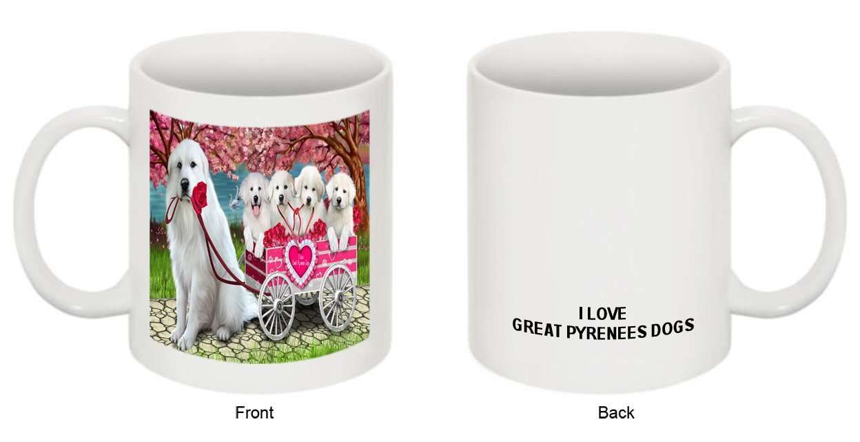 I Love Great Pyrenees Dogs in a Cart Mug MUG48140
