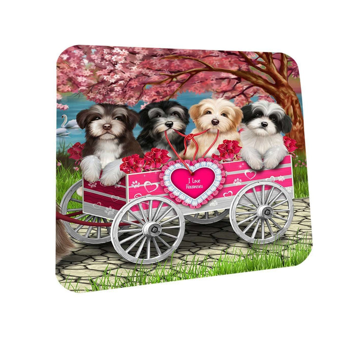 I Love Havanese Dogs in a Cart Coasters Set of 4 CST48100