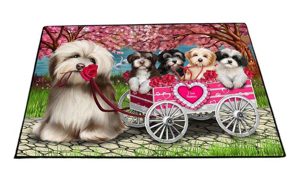 I Love Havanese Dogs in a Cart Floormat FLMS48198