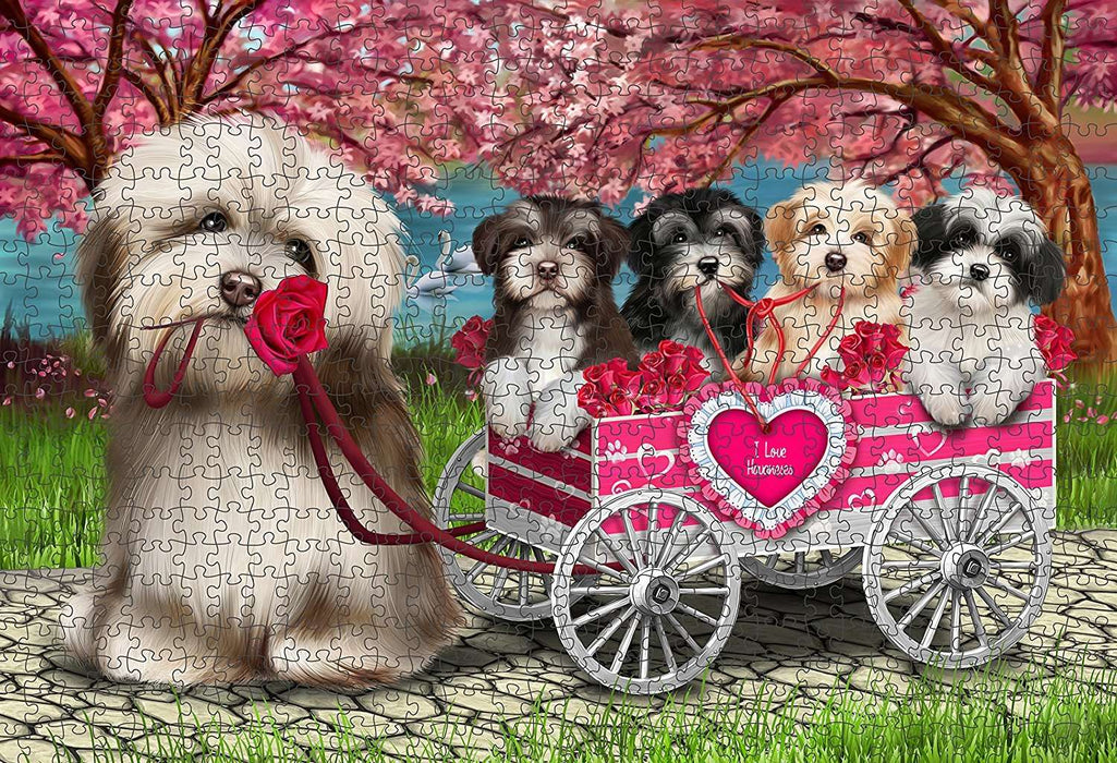 I Love Havanese Dogs in a Cart Puzzle with Photo Tin PUZL48276