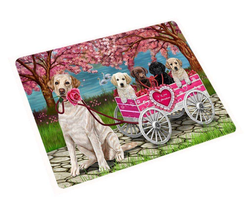 I Love Labrador Dogs In A Cart Magnet Mini (3.5" x 2")