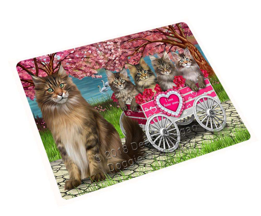 I Love Maine Coons Cat Cat In A Cart Magnet Mini (3.5" x 2") MAG59358