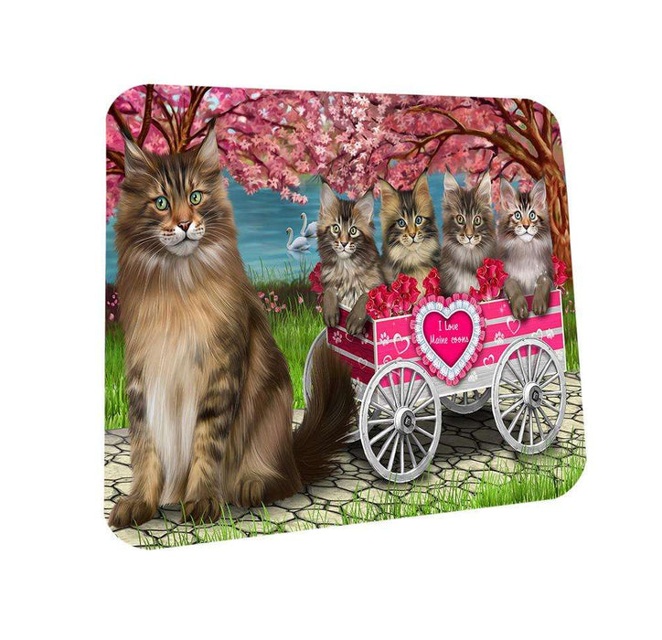 I Love Maine Coons Cat in a Cart Coasters Set of 4 CST51662