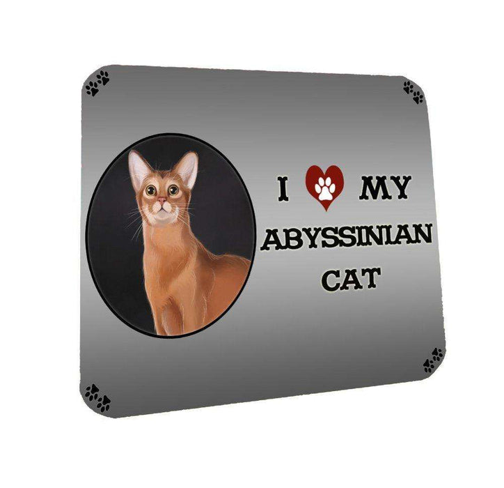 I Love My Abyssinian Cat Coasters Set of 4