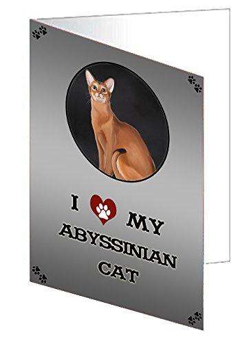 I Love My Abyssinian Cat Handmade Artwork Assorted Pets Greeting Cards and Note Cards with Envelopes for All Occasions and Holiday Seasons