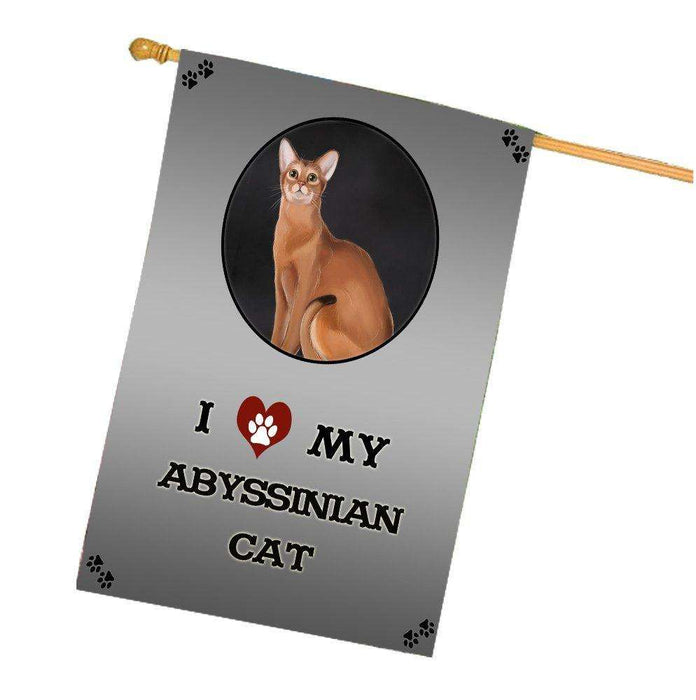 I Love My Abyssinian Cat House Flag
