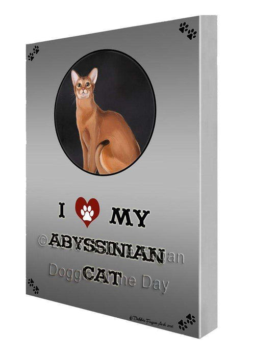 I Love My Abyssinian Cat Painting Printed on Canvas Wall Art