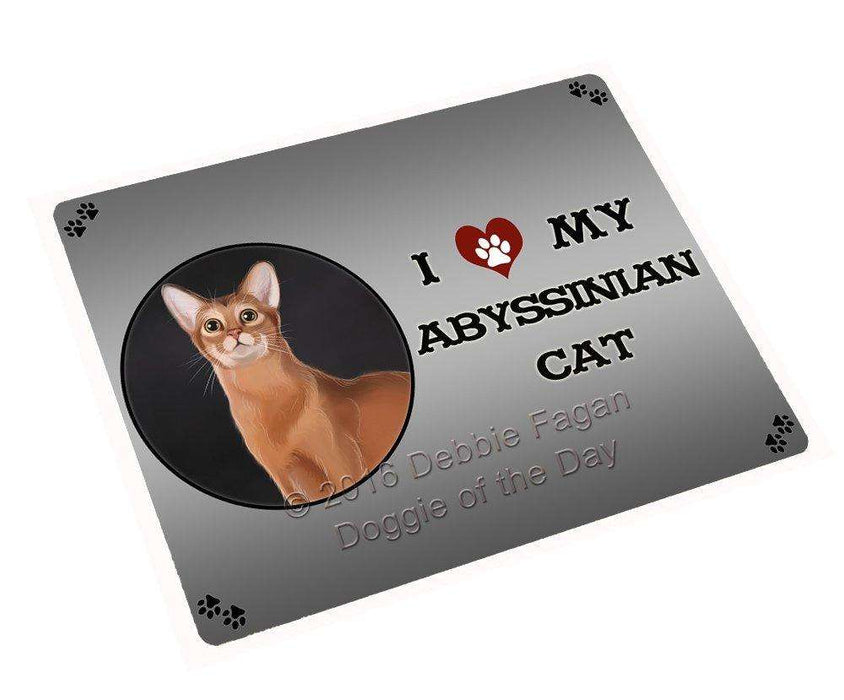 I Love My Abyssinian Cat Tempered Cutting Board
