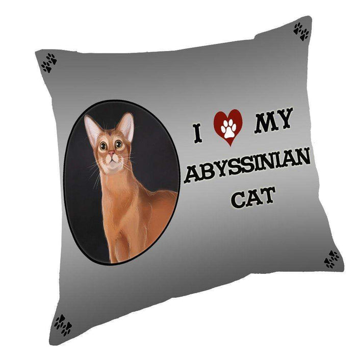 I Love My Abyssinian Cat Throw Pillow