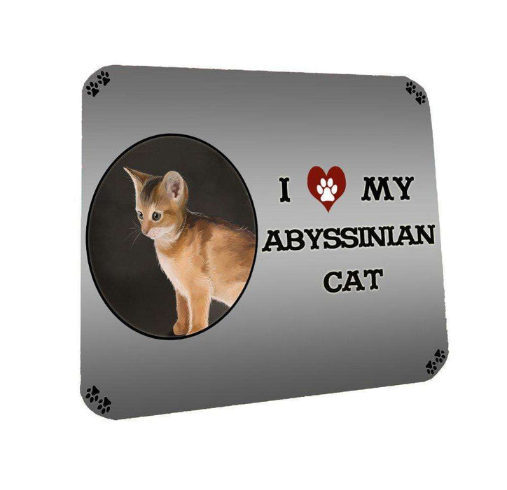I Love My Abyssinian Kitten Cat Coasters Set of 4