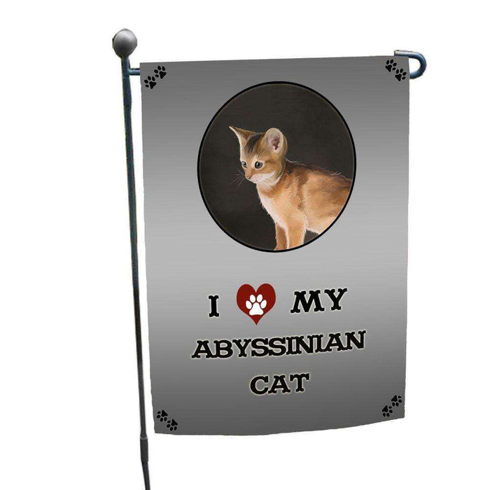 I Love My Abyssinian Kitten Cat Garden Flag