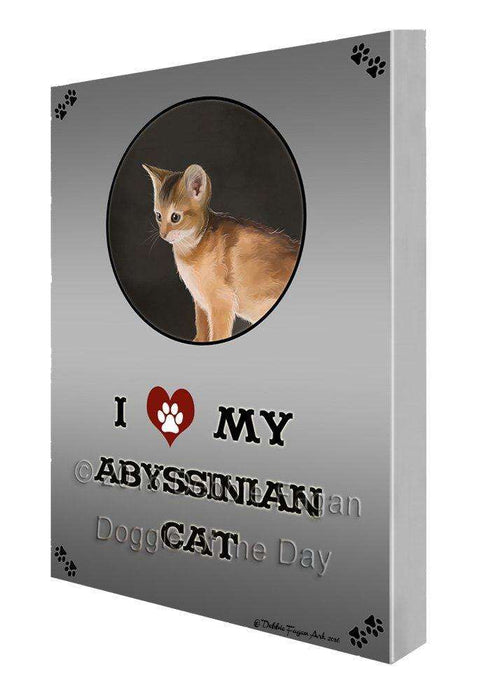 I Love My Abyssinian Kitten Cat Painting Printed on Canvas Wall Art