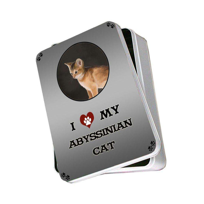 I Love My Abyssinian Kitten Cat Photo Storage Tin