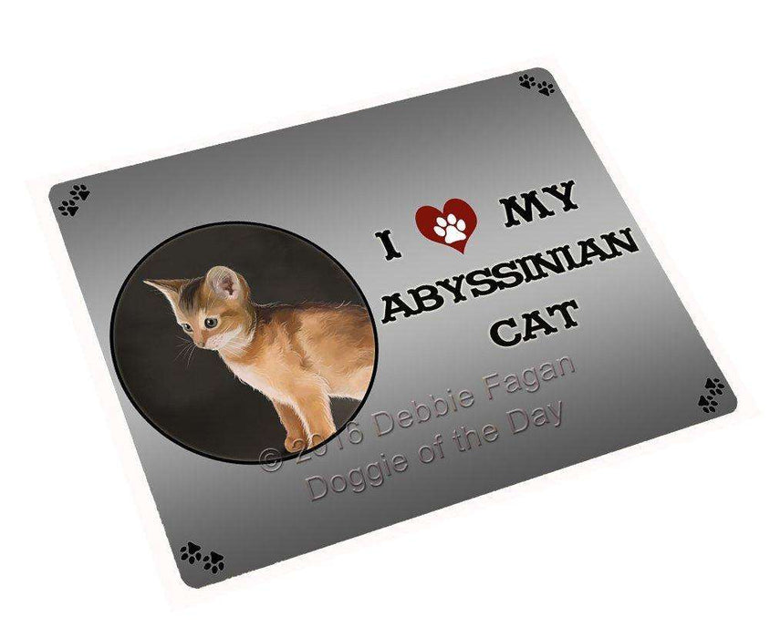 I Love My Abyssinian Kitten Cat Tempered Cutting Board