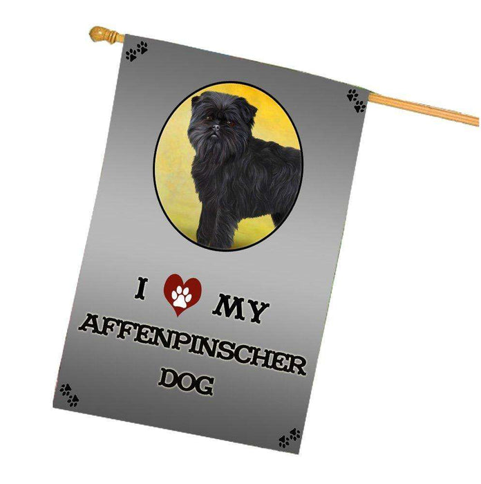 I Love My Affenpinscher Dog House Flag