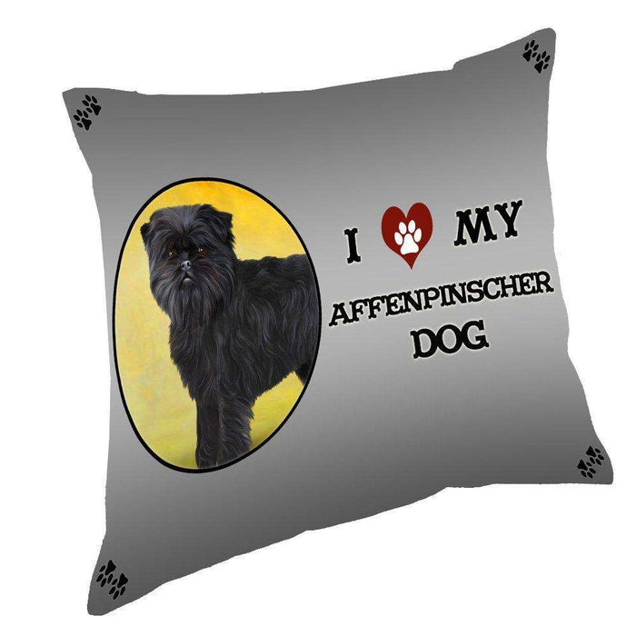 I Love My Affenpinscher Dog Throw Pillow