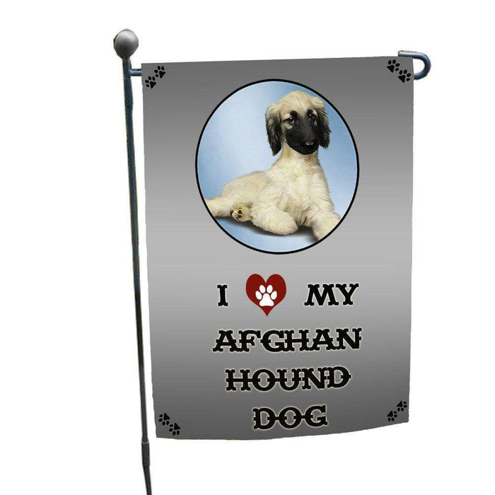 I Love My Afghan Hound Dog Garden Flag