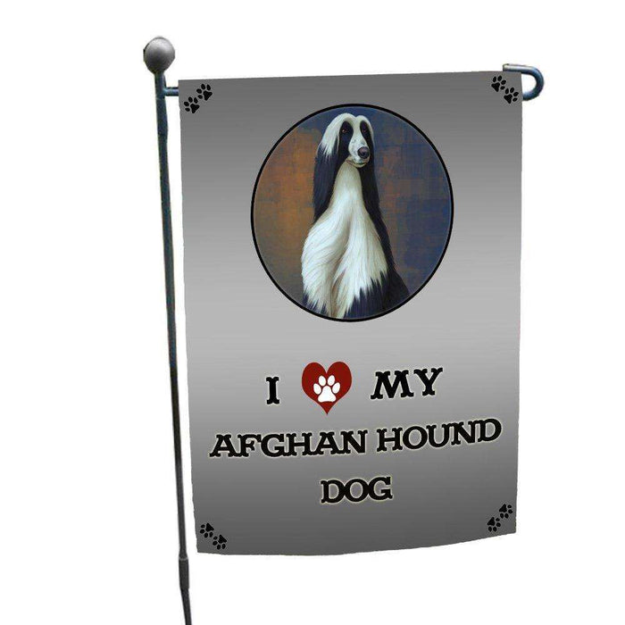 I Love My Afghan Hound Dog Garden Flag