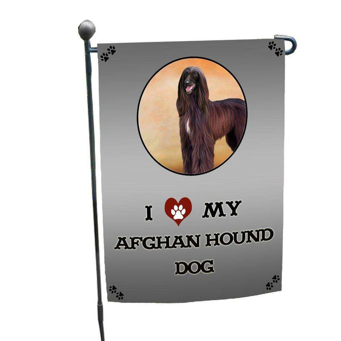 I Love My Afghan Hound Dog Garden Flag